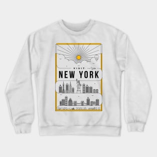 New York Minimal Lineal Poster Crewneck Sweatshirt